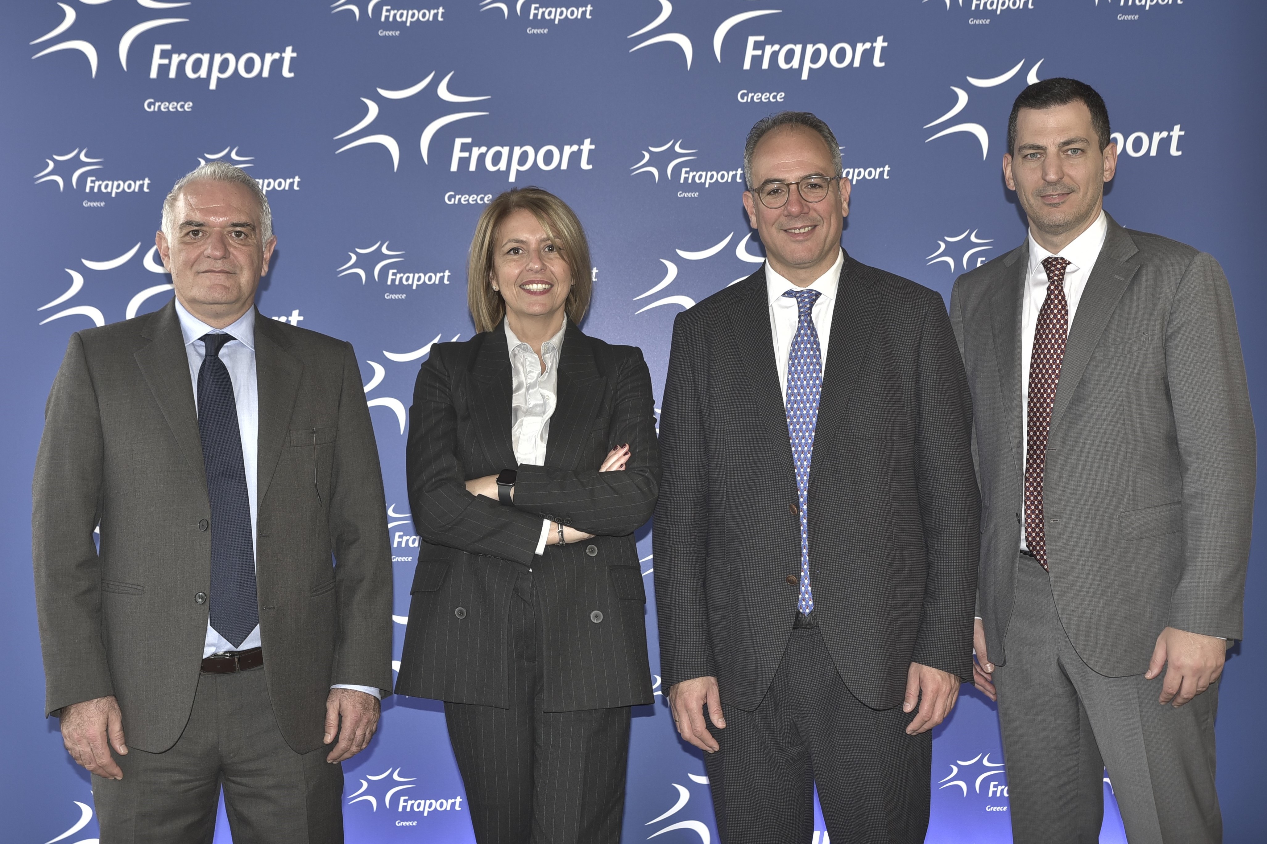 From left to right: Mr. Savvas Karagiannis, Corporate Communications Manager, Fraport Greece, Mrs. Katerina Pollatou, Airline Marketing & Development Manager/ Commercial & Business Development, Mr. George Vilos, Executive Director, Commercial & Business Development, Fraport Greece and Mr. Haris Filos, Air Service Development Manager/ Commercial & Business Development